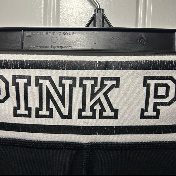 PINK Victorias Secret Black & White Logo Print Sports Bra & Leggings Set Size S - Picture 12 of 16